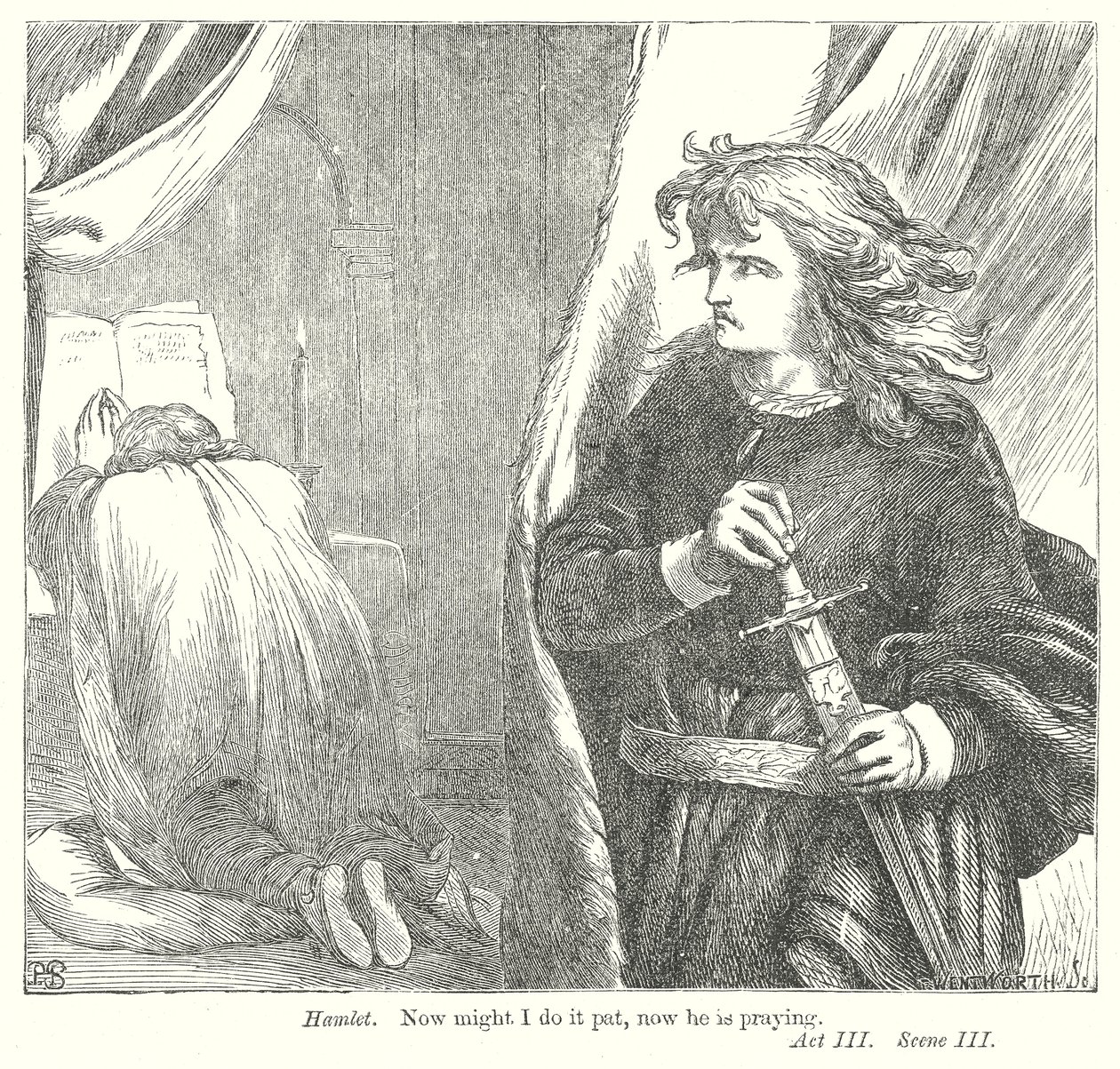 Hamlet (Gravur) von Henry Courtney (after) Selous
