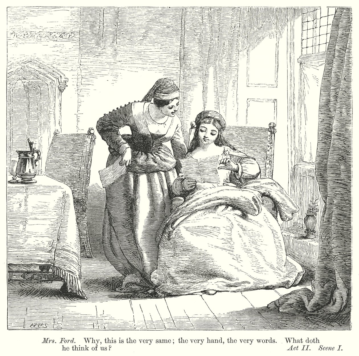 Die lustigen Weiber von Windsor (Gravur) von Henry Courtney (after) Selous