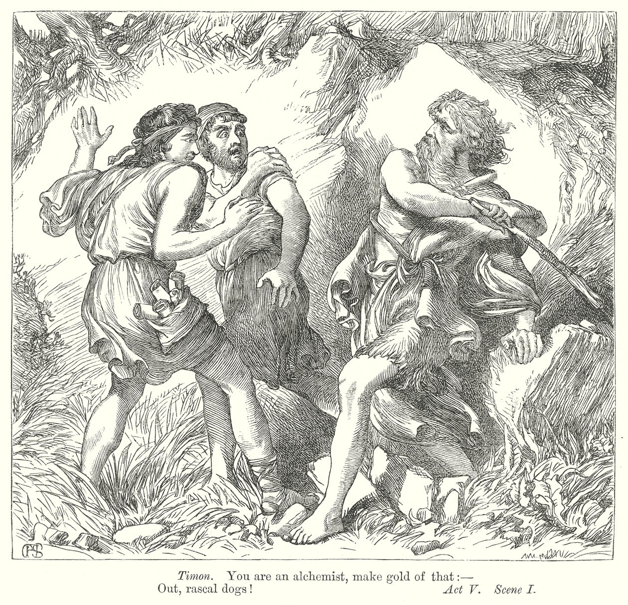 Timon von Athen (Gravur) von Henry Courtney (after) Selous