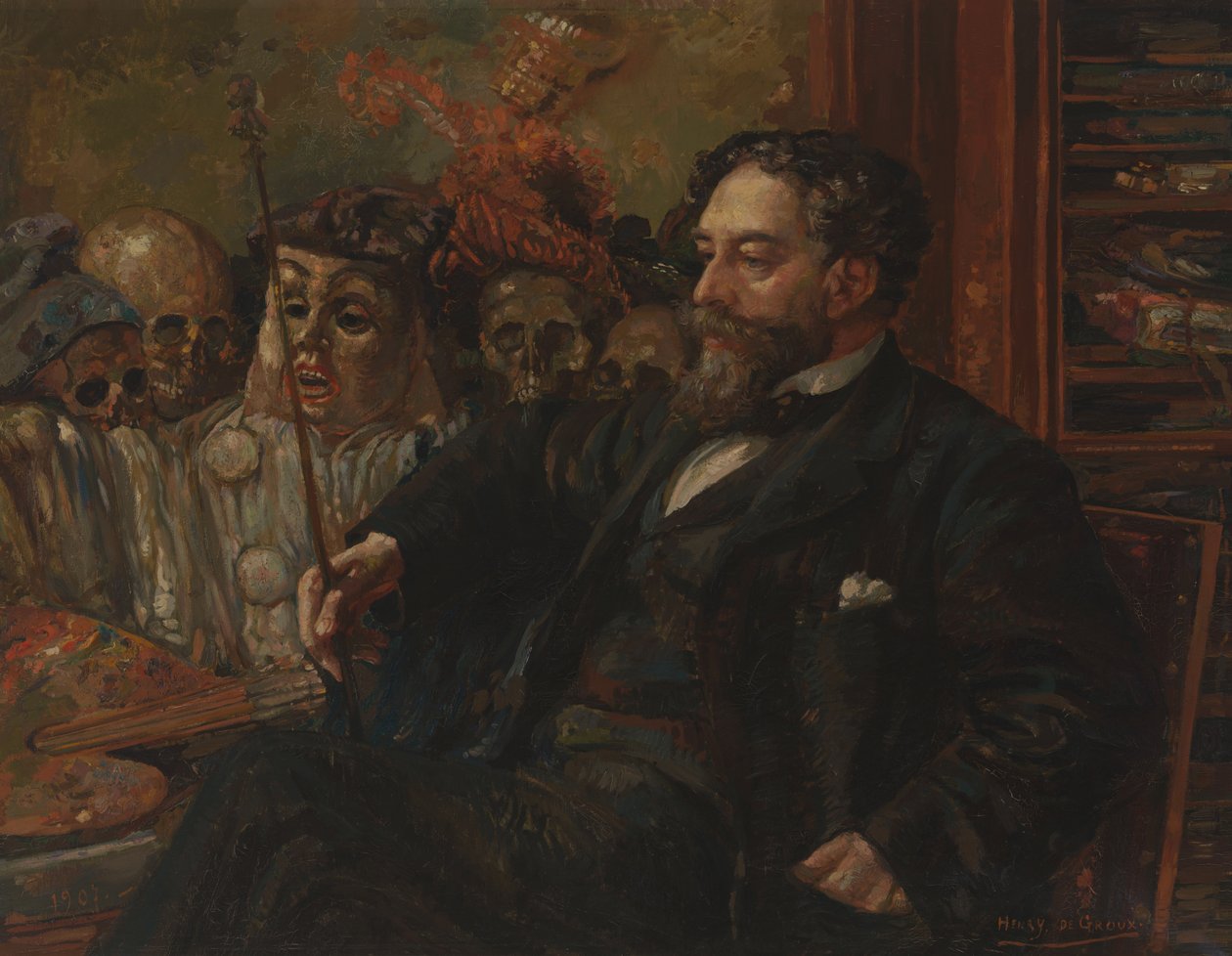 Porträt von James Ensor von Henry De Groux: Kunstdruck