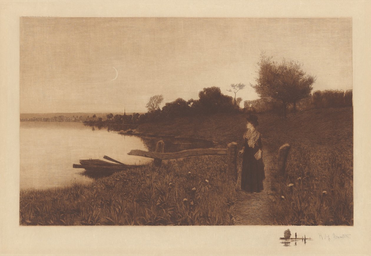 Ohne Titel (Spaziergang im Mondlicht) von Henry Golden Dearth