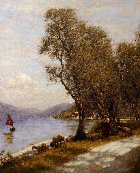 Eine Veroneser Schäferin, Gardasee von Henry Herbert La Thangue