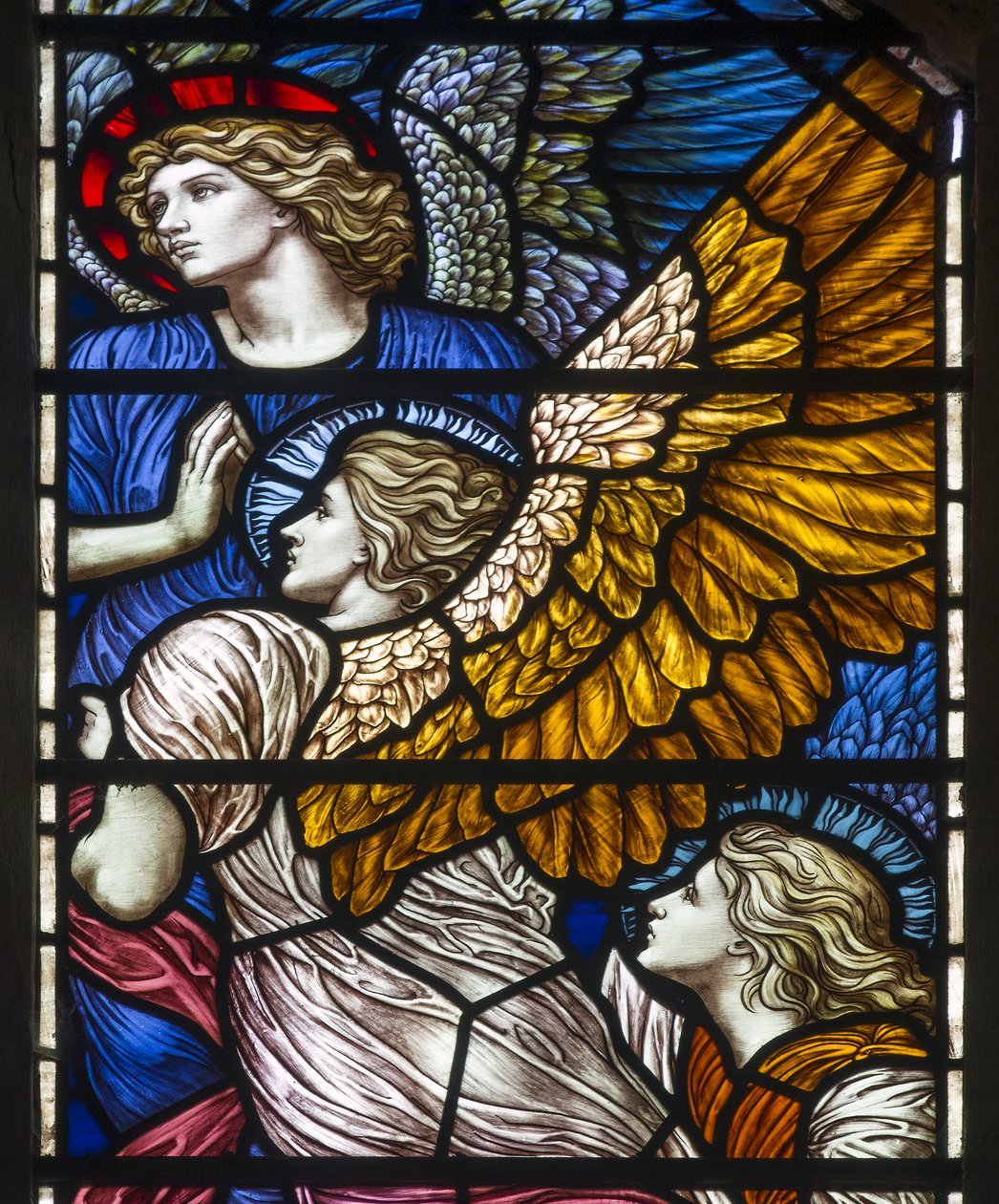 Buckland, St. Maria, Die Barcote-Kapelle, Lobende Engel, 1889 von Henry Holiday