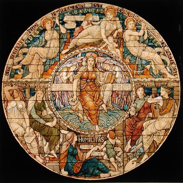 Entwurf für ein Buntglasfenster für ein theologisches College in New Jersey, USA von Henry Holiday