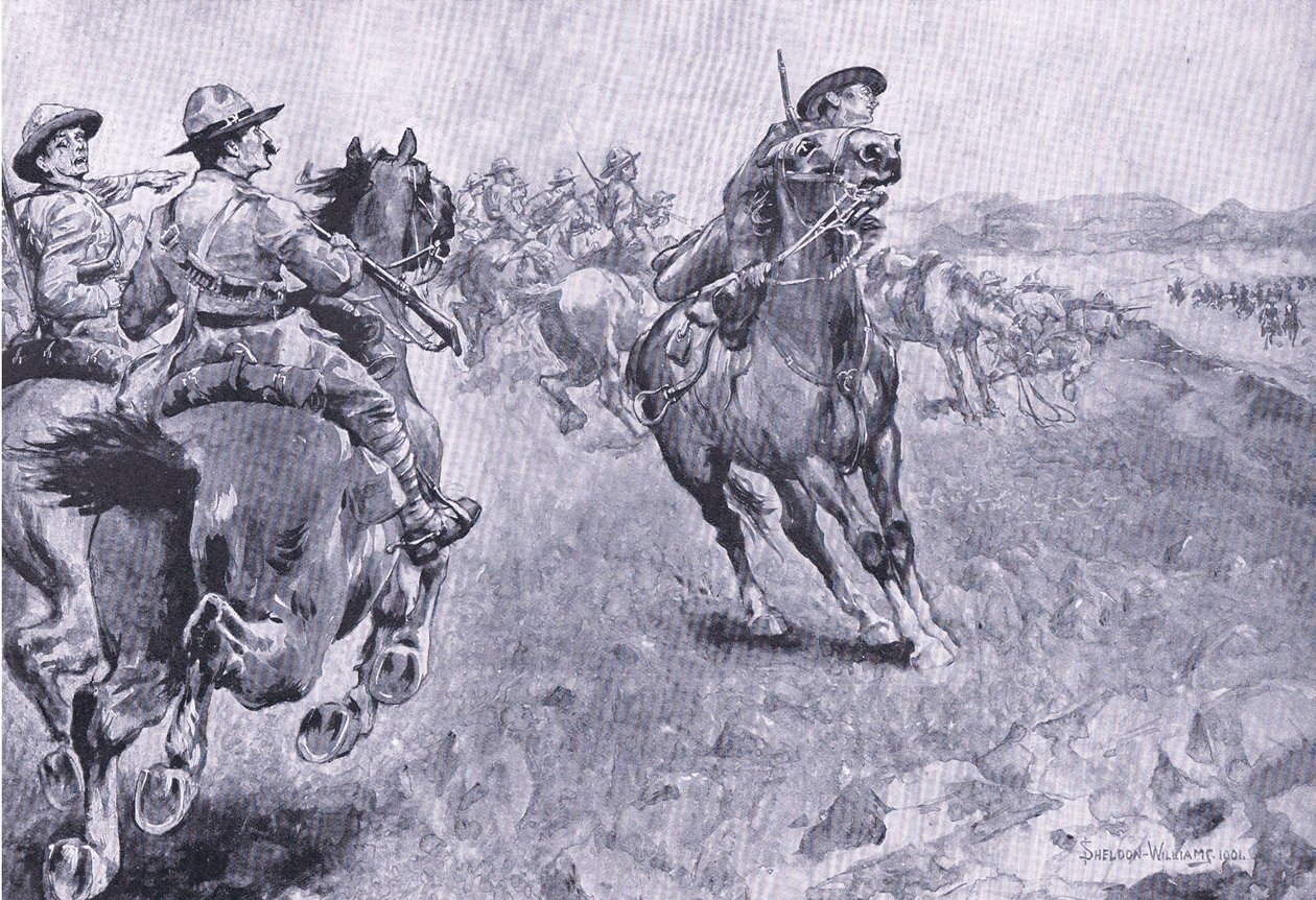 Das Rennen um das Kommando der Philips Town Road, aus After Pretoria: Der Guerillakrieg veröffentlicht von Harmsworth Bros Limited, 1901 von Henry Inglis Jodrel Sheldon Williams