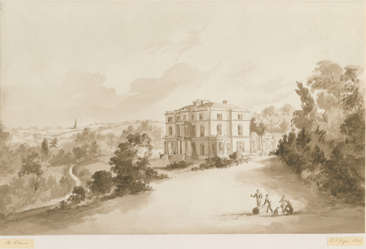 Sedgley - The Ellowes: Sepia-Waschzeichnung von Henry James Noyes