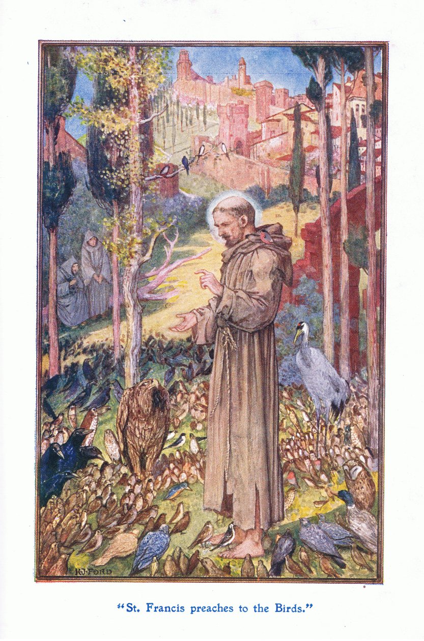 St. Franziskus predigt den Vögeln, 1912 von Henry Justice Ford