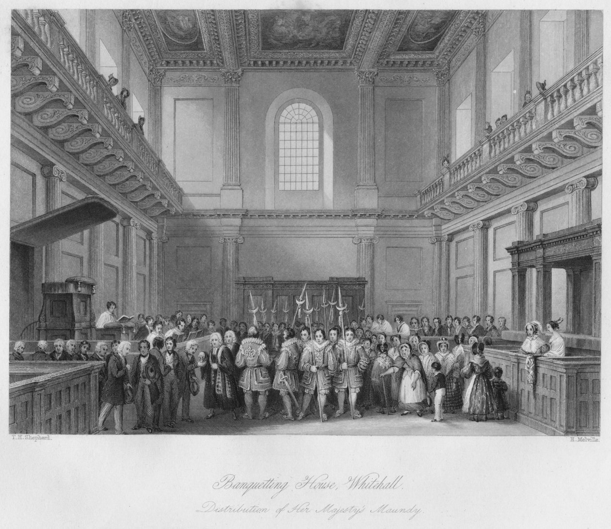 Banketthaus, Whitehall. Verteilung von Her Majesty