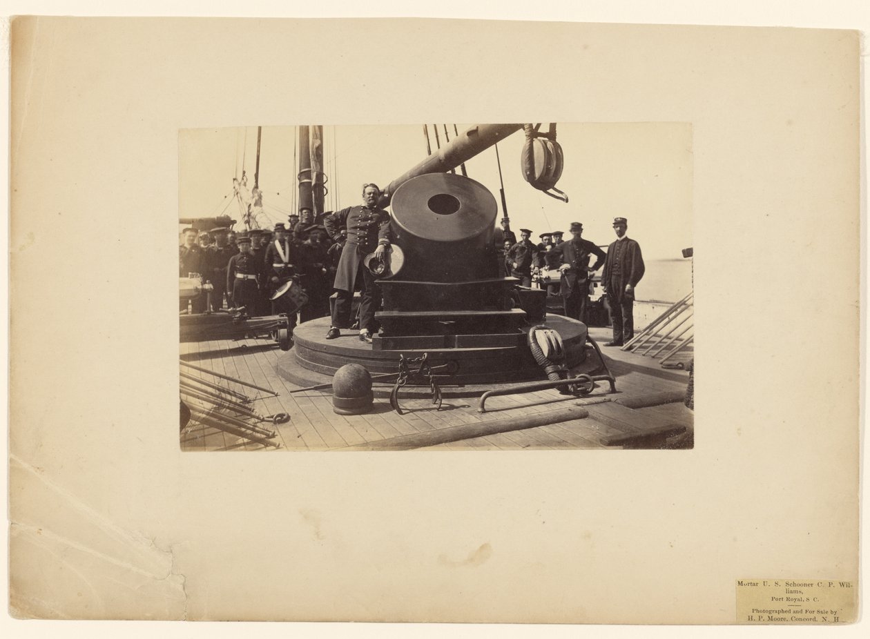 Mörser auf der U.S. Schoner C.P. Williams, Port Royal, S.C. von Henry P. Moore