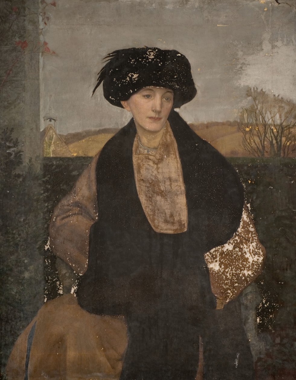 Porträt von Mrs Lester aus dem Slad Valley, Stroud, 1914 von Henry Payne
