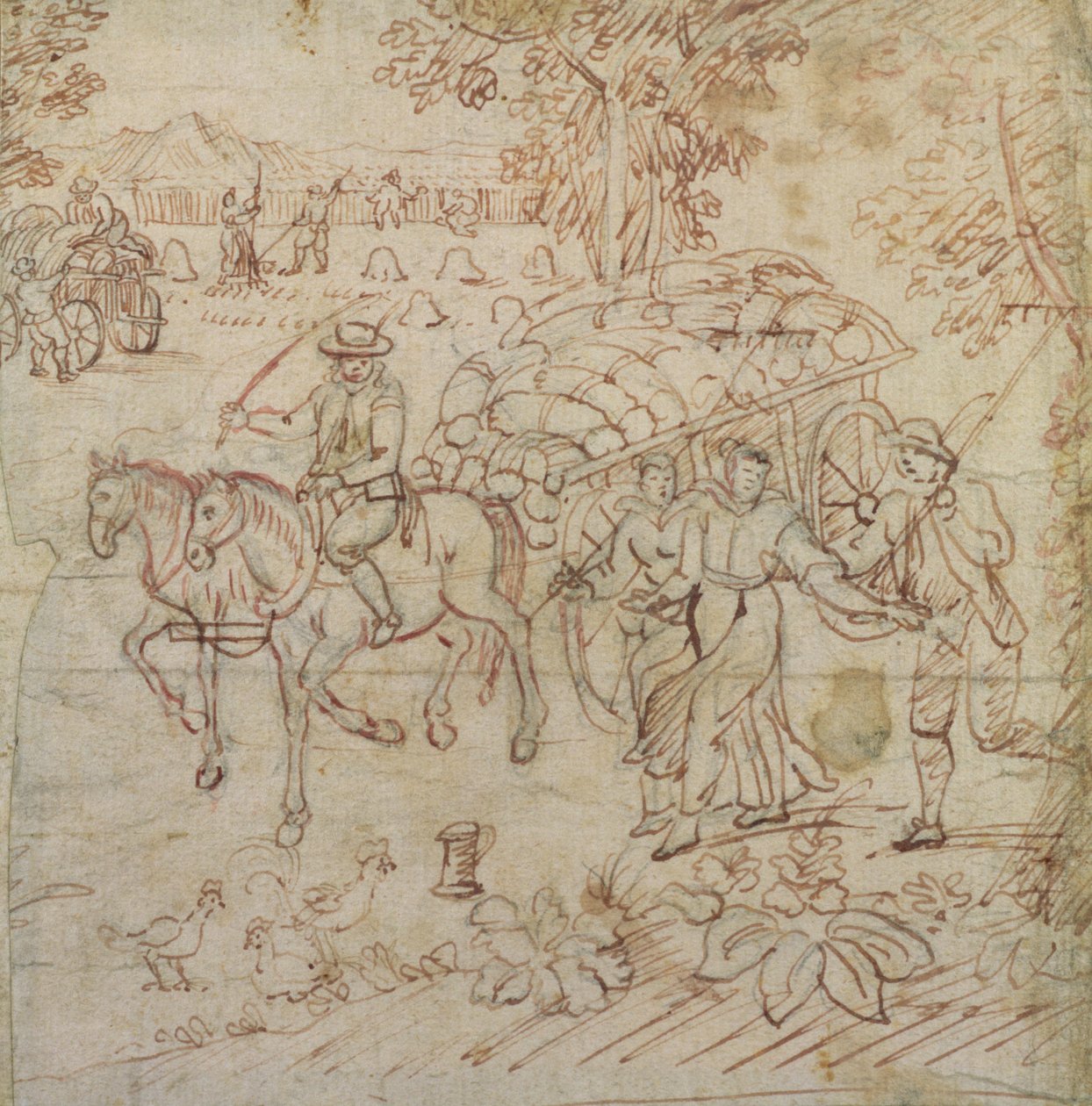 Landschaft mit heimkehrenden Erntearbeitern, ca. 1595-1605 von Henry Peacham