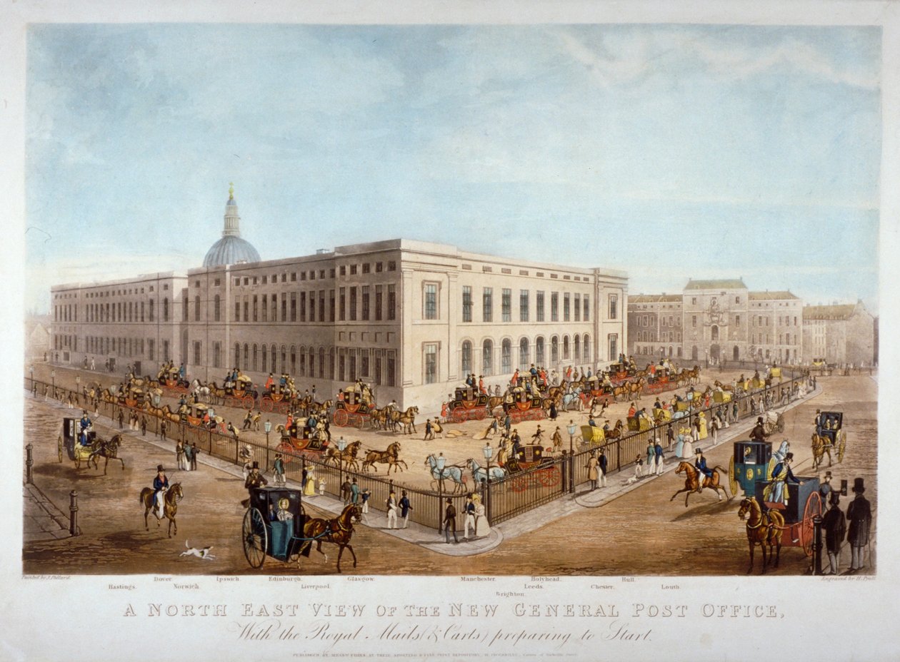 Das neue General Post Office, City of London, ca. 1830 von Henry Pyall