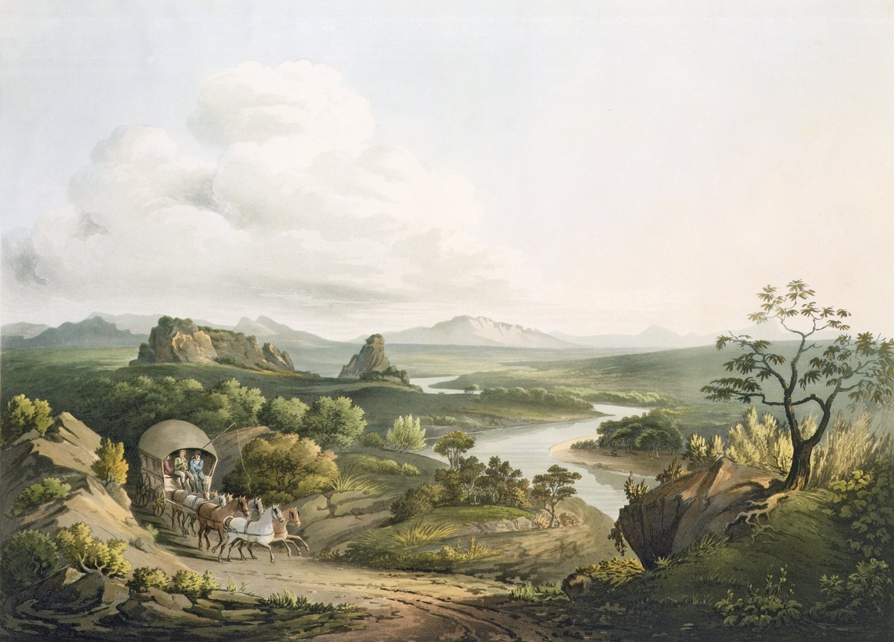 Eine Ansicht in der Nähe des Roode Sand Pass am Kap der Guten Hoffnung, graviert von J. Bluck, 1809 von Henry Salt