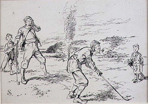 Der zerstreute Golfer, Illustration aus der Zeitschrift 