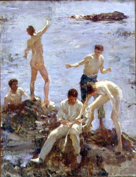 Jungen beim Baden von Henry Scott Tuke