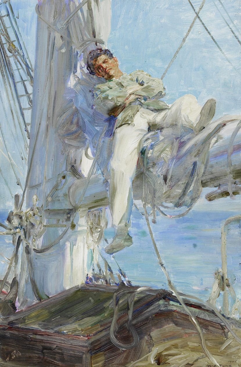 Schlafender Matrose, Falmouth 1905 von Henry Scott Tuke