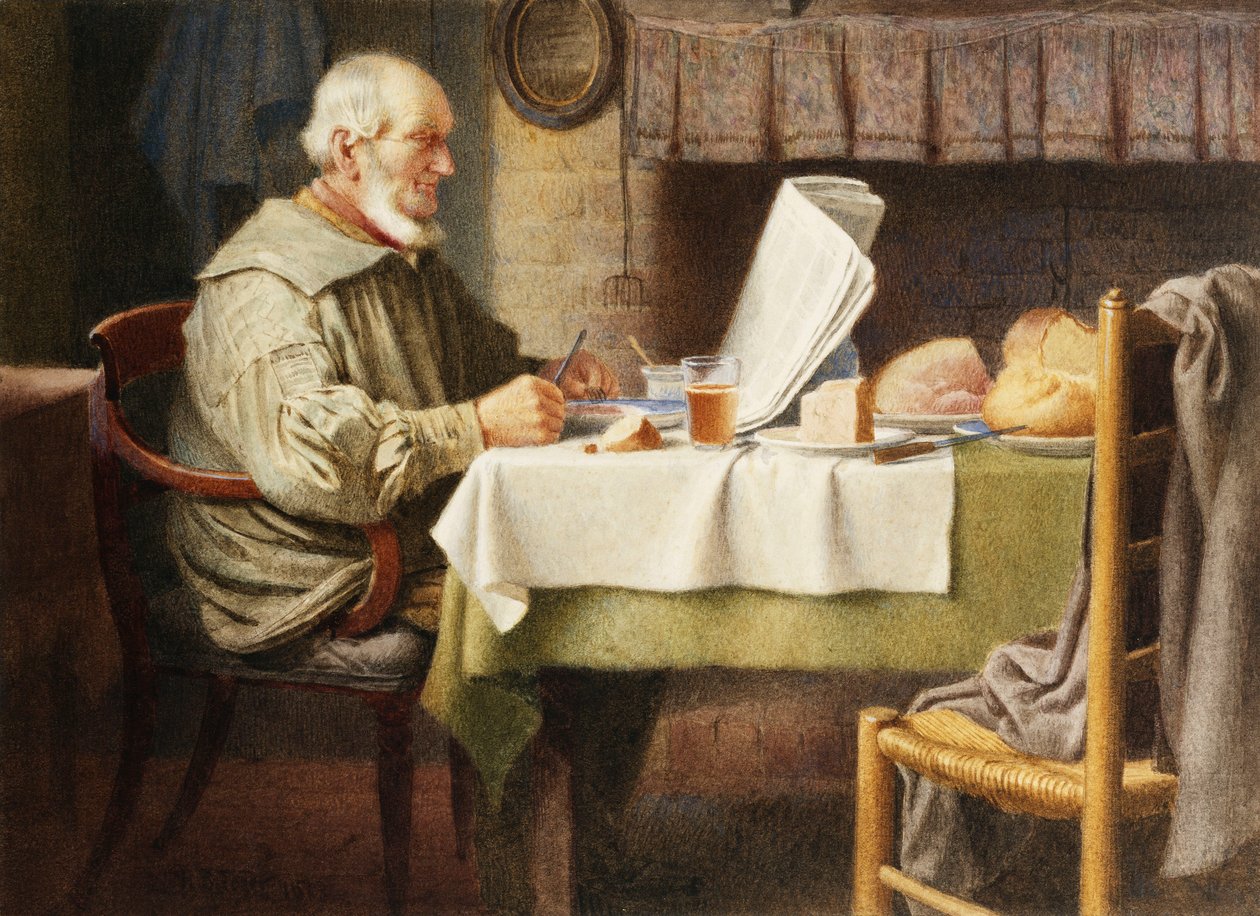 Die Nachrichten lesen von Henry Spernon Tozer: Kunstdruck