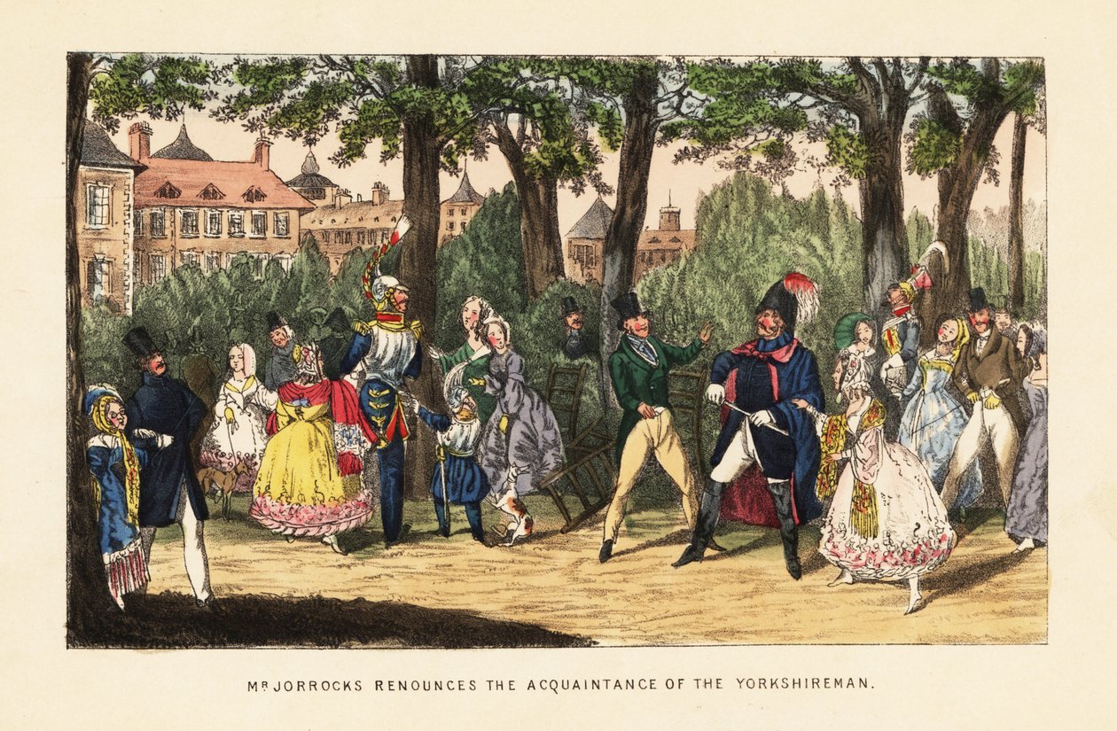 Englische Touristen promenieren im Tuileriengarten, Paris von Henry Thomas (after) Alken