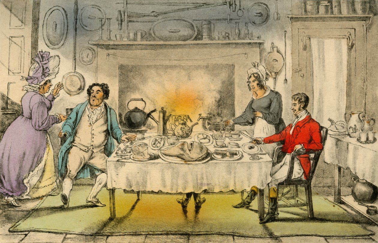 Mr. Jorrockss Jagdfrühstück: eine schreckliche Überraschung, 1838 von Henry Thomas Alken