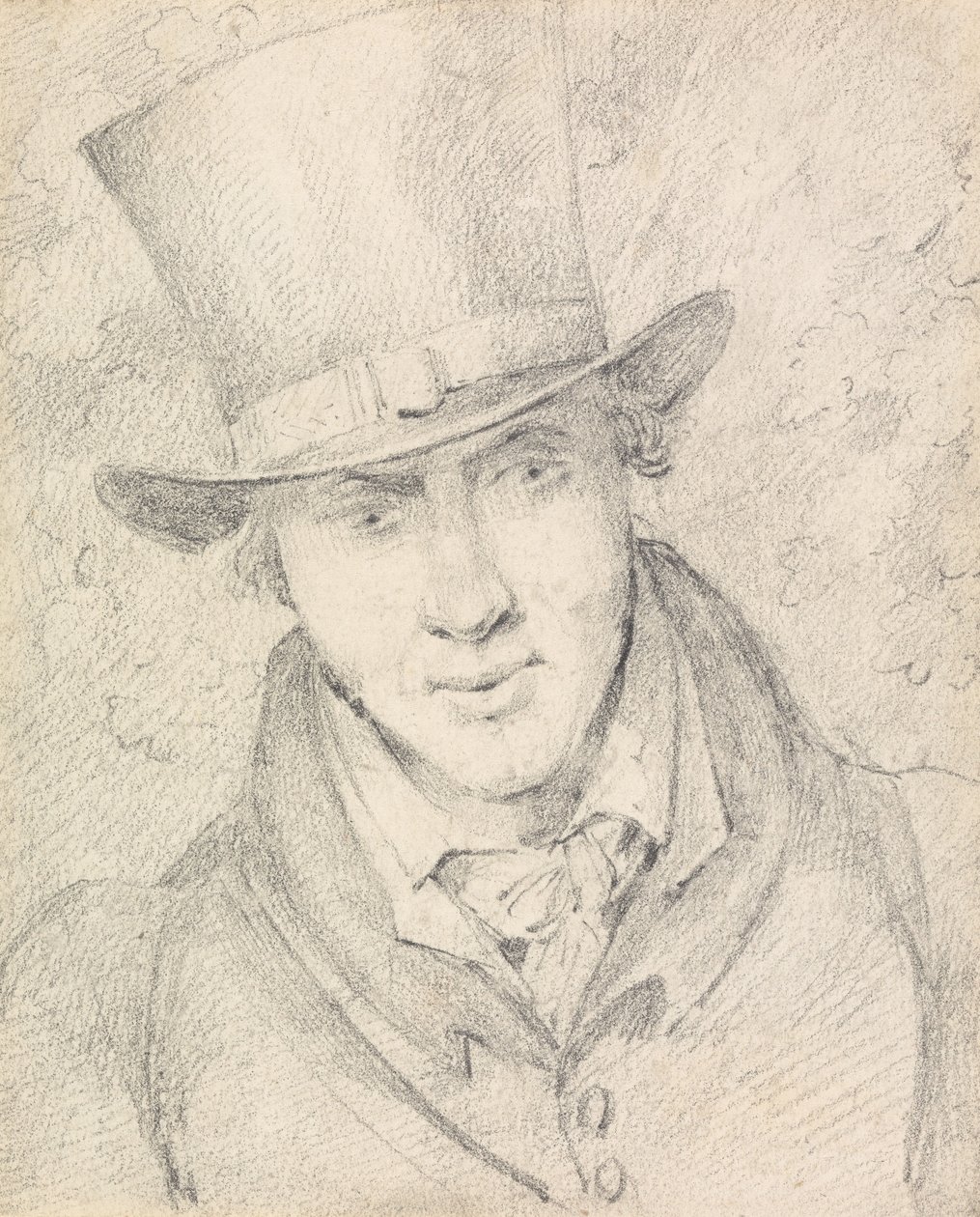 Selbstporträt, frontal nach rechts unten blickend, mit Zylinder von Henry Thomas Alken