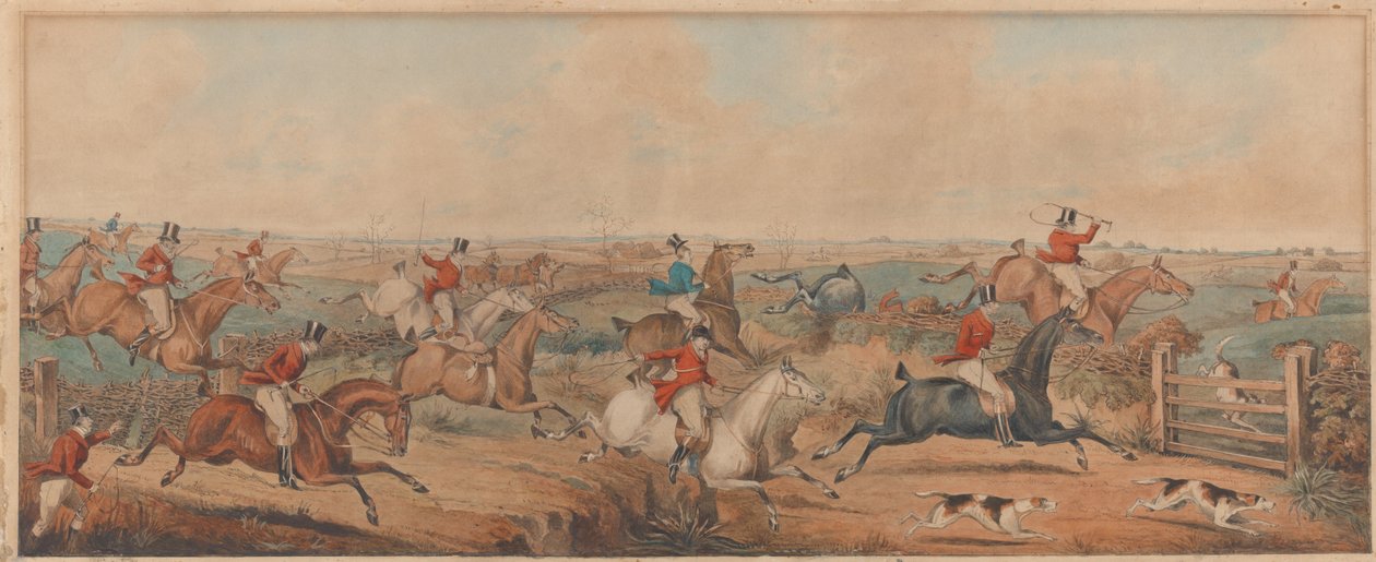 Die Leicestershire Jagd - Ein Kampf um den Start von Henry Thomas Alken