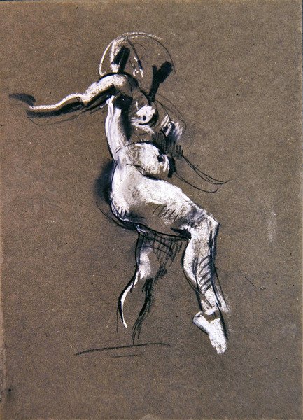 Weiblicher Akt stehend, um 1900 von Henry Tonks