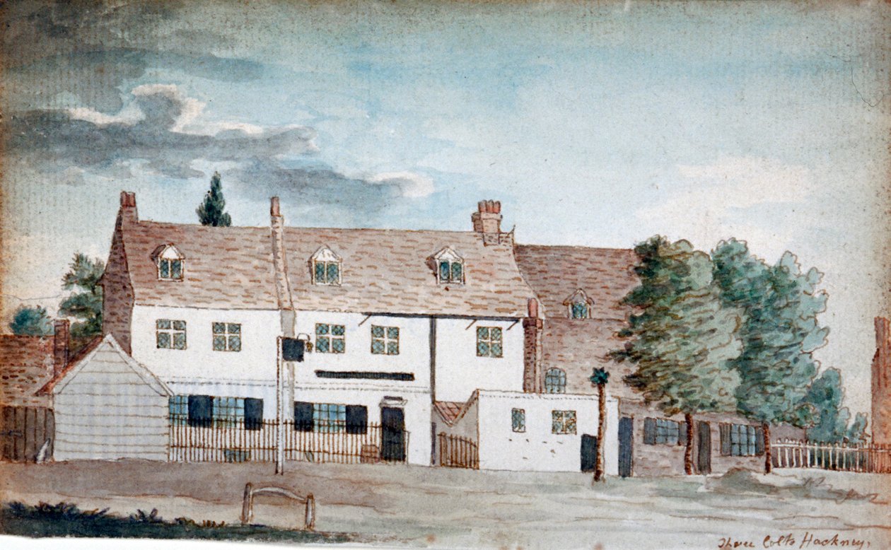 The Three Colts Inn, Hackney, London, um 1795 von Henry Vaughan