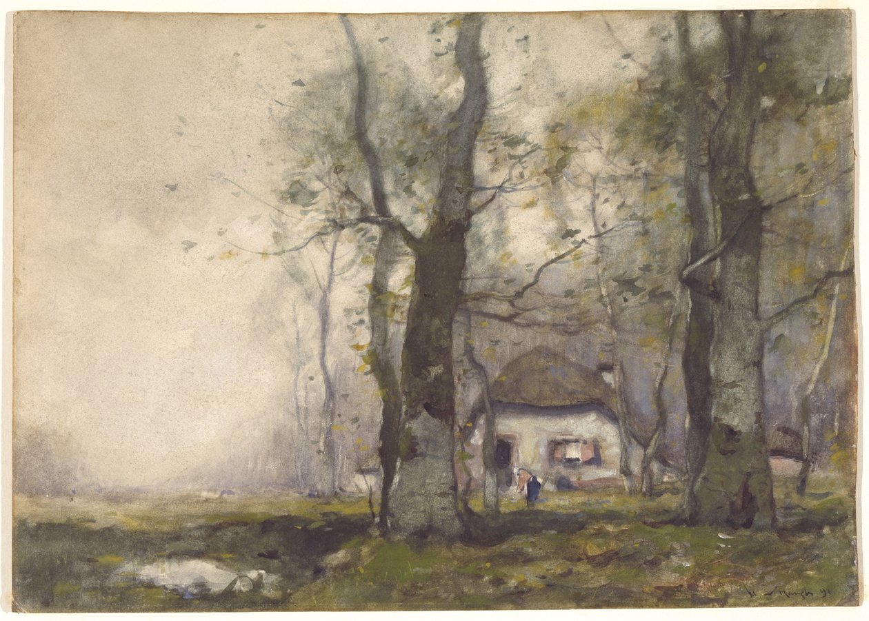 Hütte im Wald von Henry Ward Ranger