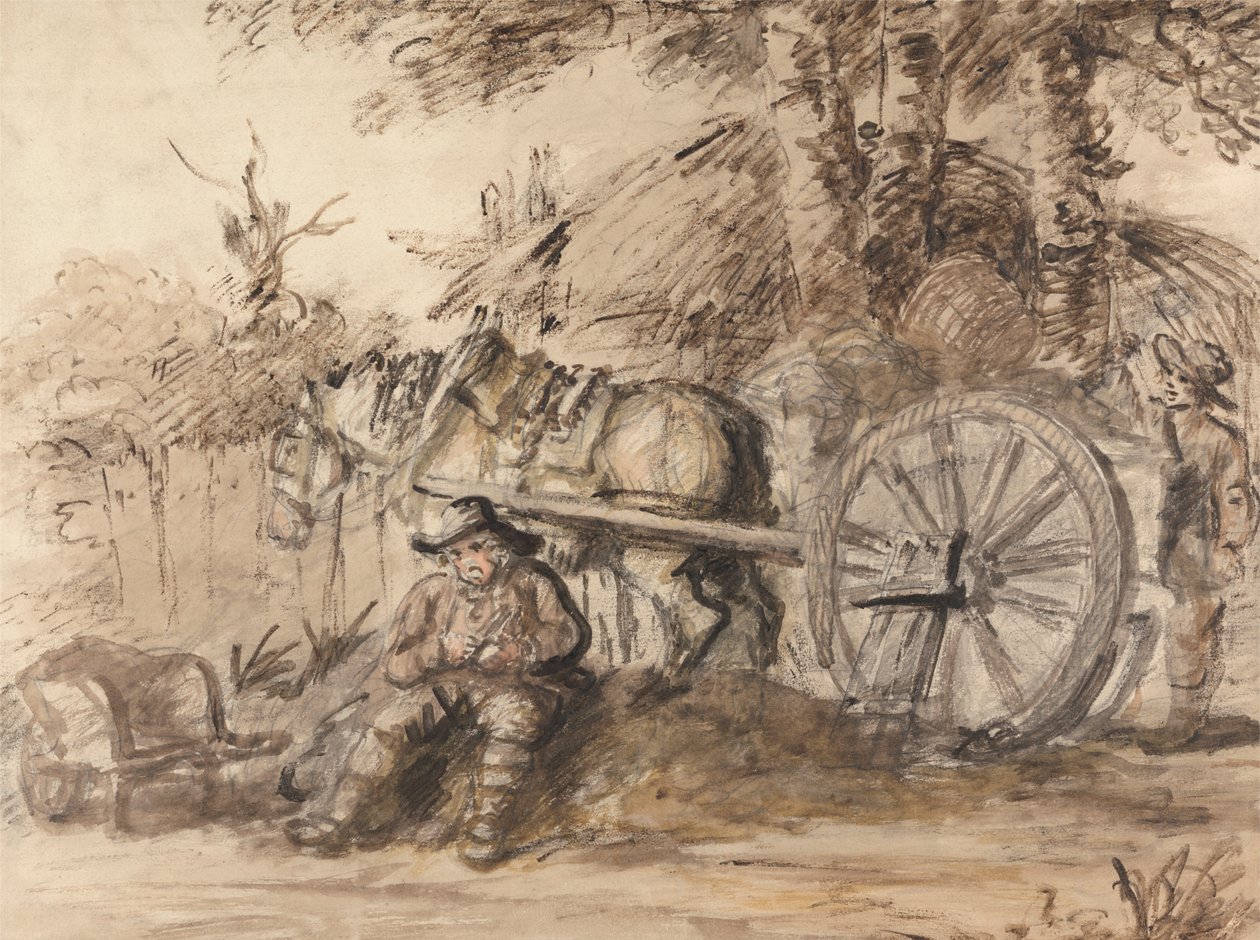 Kutscher, der seine Pfeife stopft von Henry William Bunbury