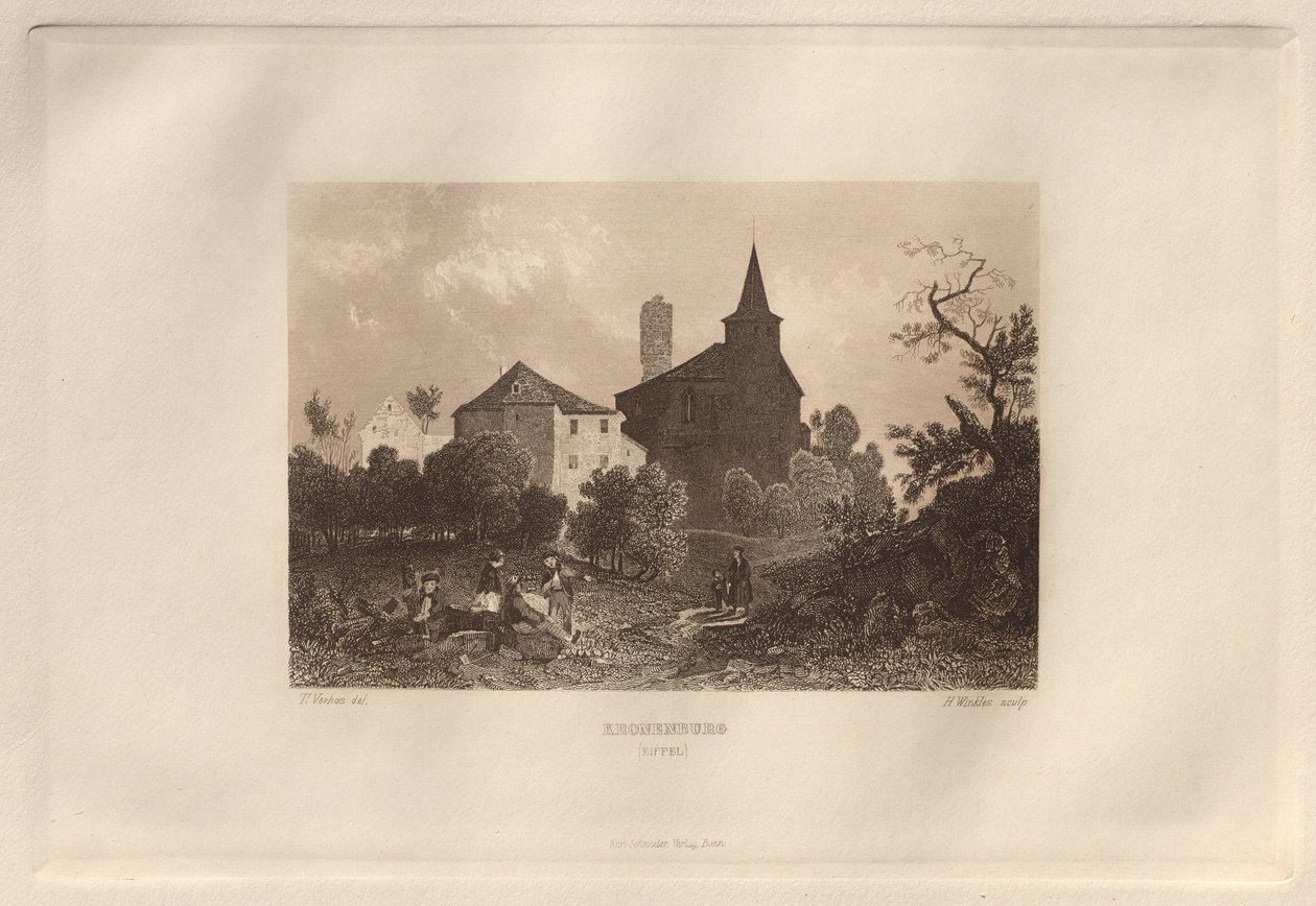 Das malerische und romantische Rheinland: Kronenburg Eifel, 1928 von Henry Winkles