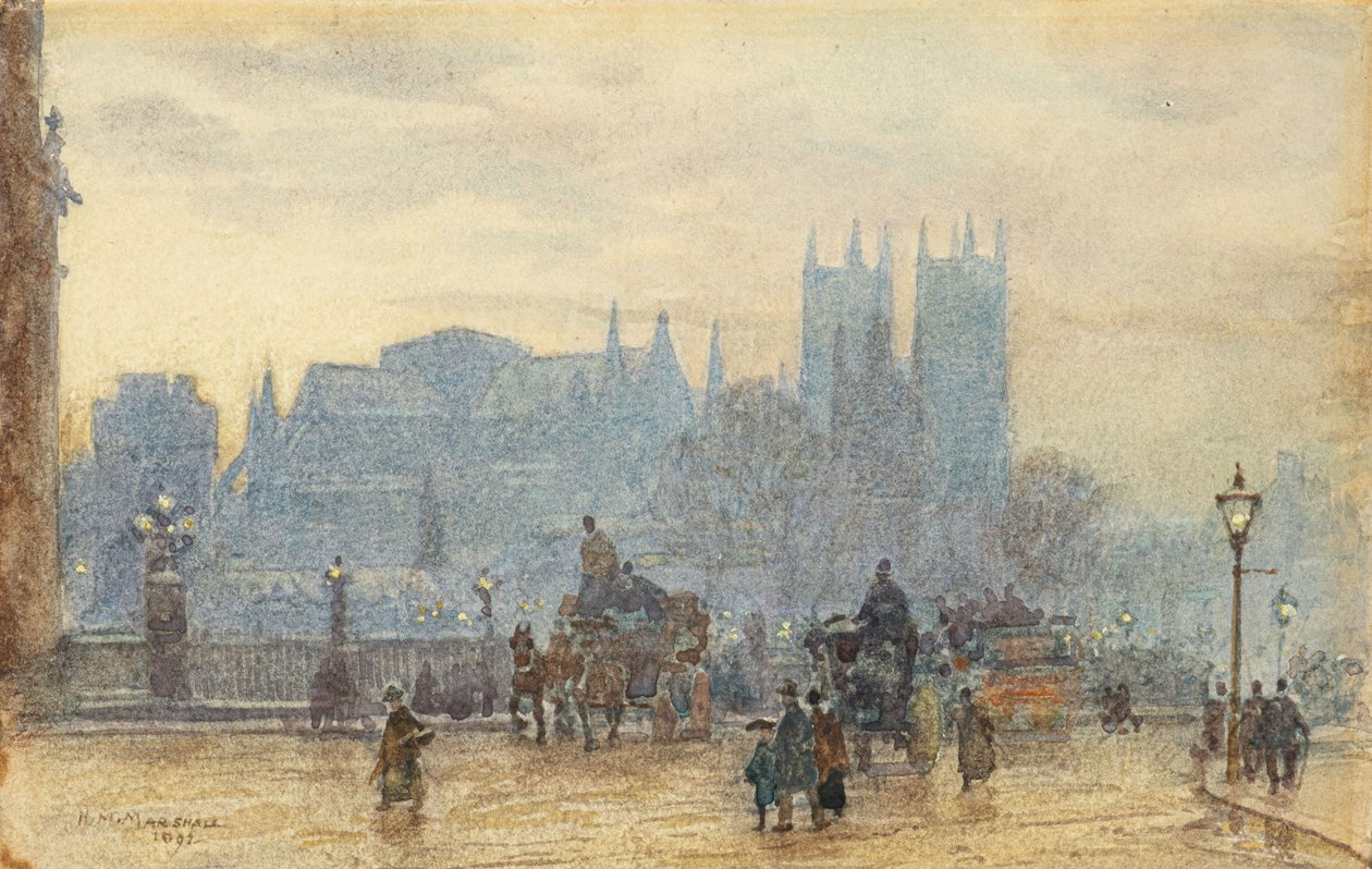 Westminster Abbey von der Westminster Bridge 1892 von Herbert Menzies Marshall