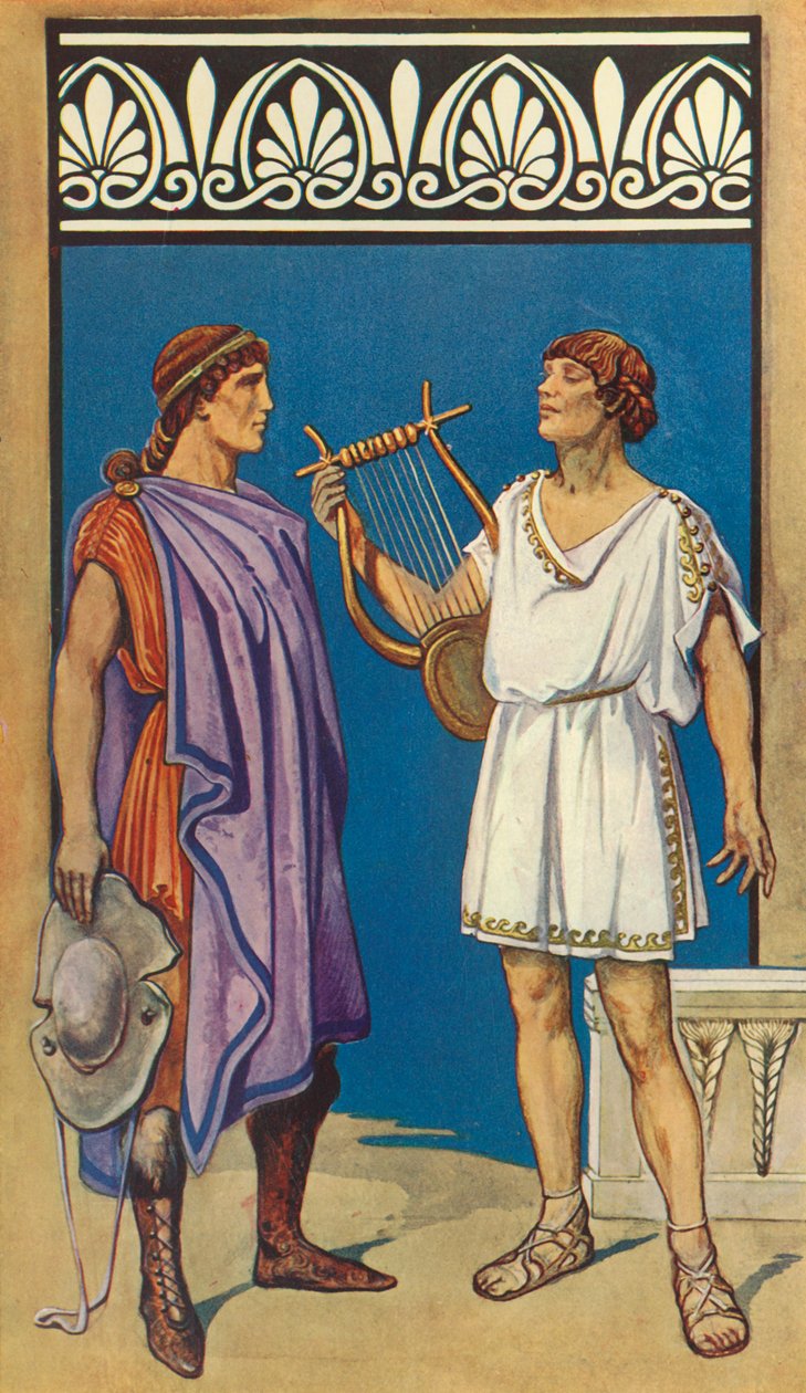 Der gekräuselte Chiton und die Chlamys links, Der Chiton rechts, 1924 von Herbert Norris