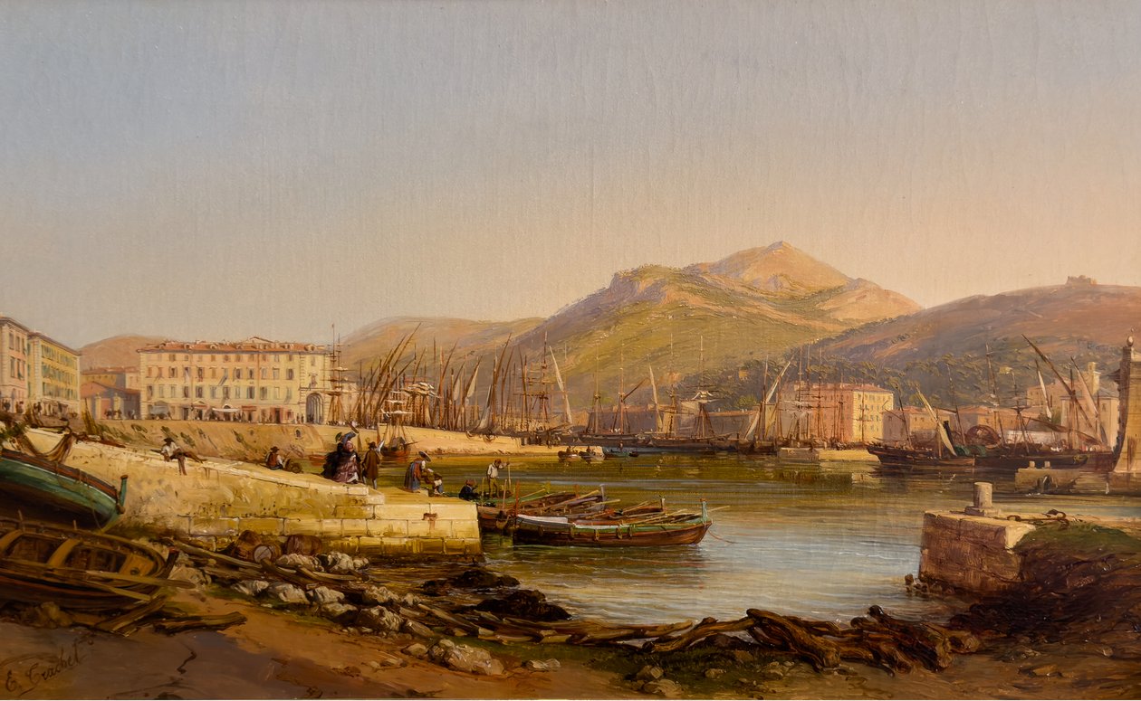 Der Hafen von Nizza, um 1860 von Hercule Trachel