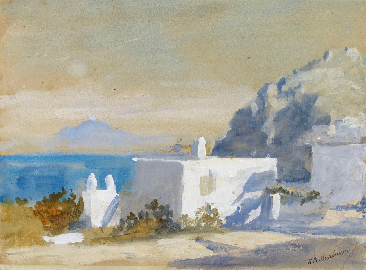 Häuser auf Capri von Hercules Brabazon Brabazon