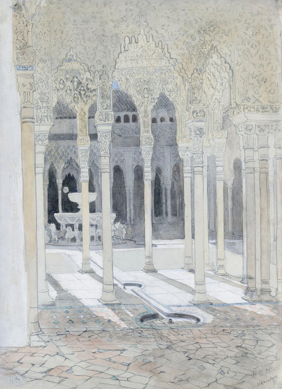 Der Löwenhof, die Alhambra, Granada, Spanien von Hercules Brabazon Brabazon
