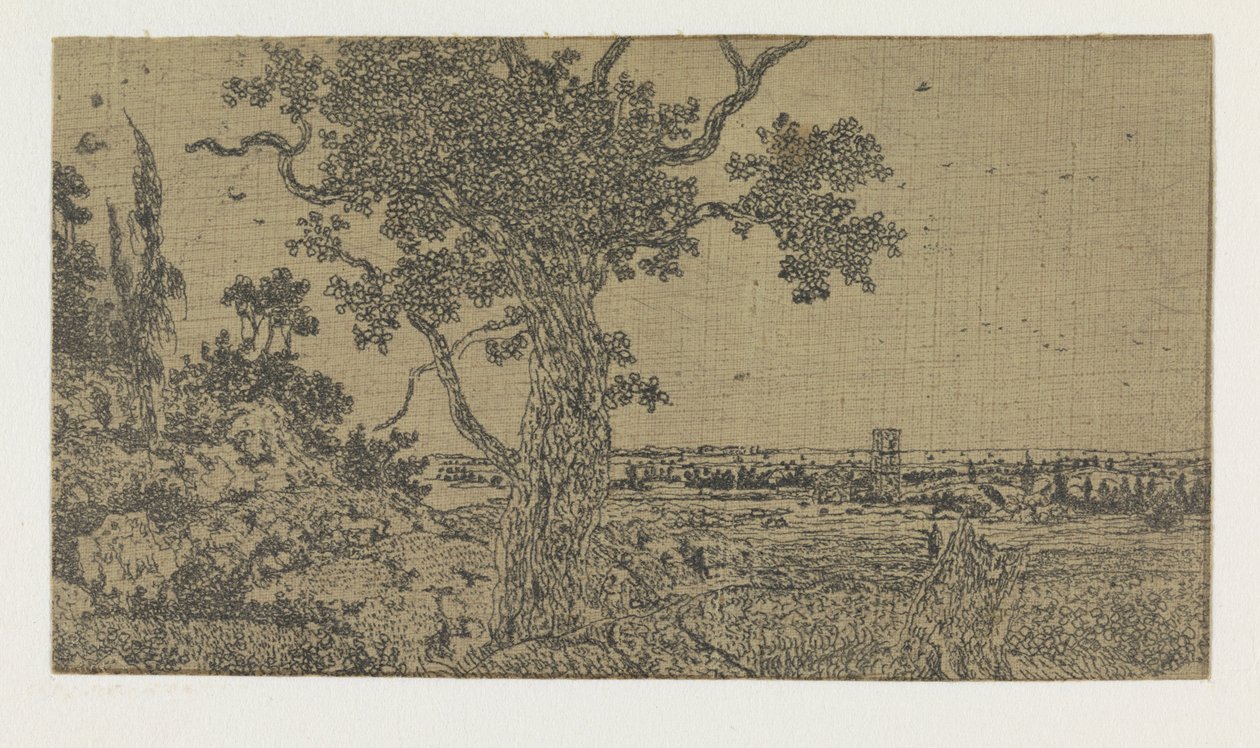 Landschaft mit einer Eiche und einer fernen Aussicht von Hercules Segers