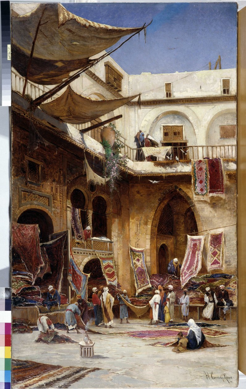 Teppichhändler in den Straßen des Istanbuler Stadtteils Stamboul von Herman David Salomon Corrodi
