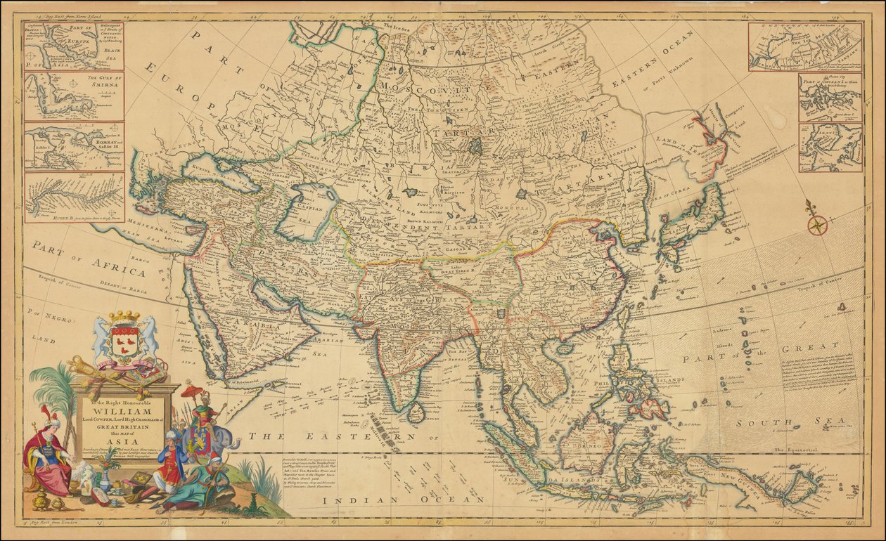 1730 Karte von Asien von Herman Moll von Herman Moll