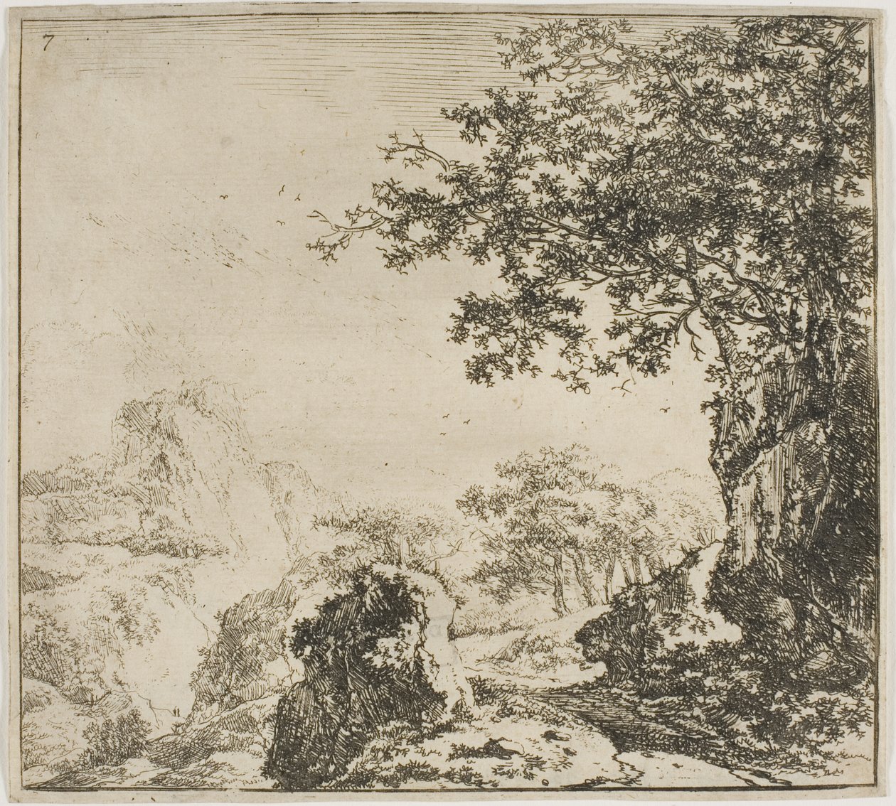 Gebirgslandschaft mit einer Straße, aus der Serie Landschaftsset von Herman Naijwincx