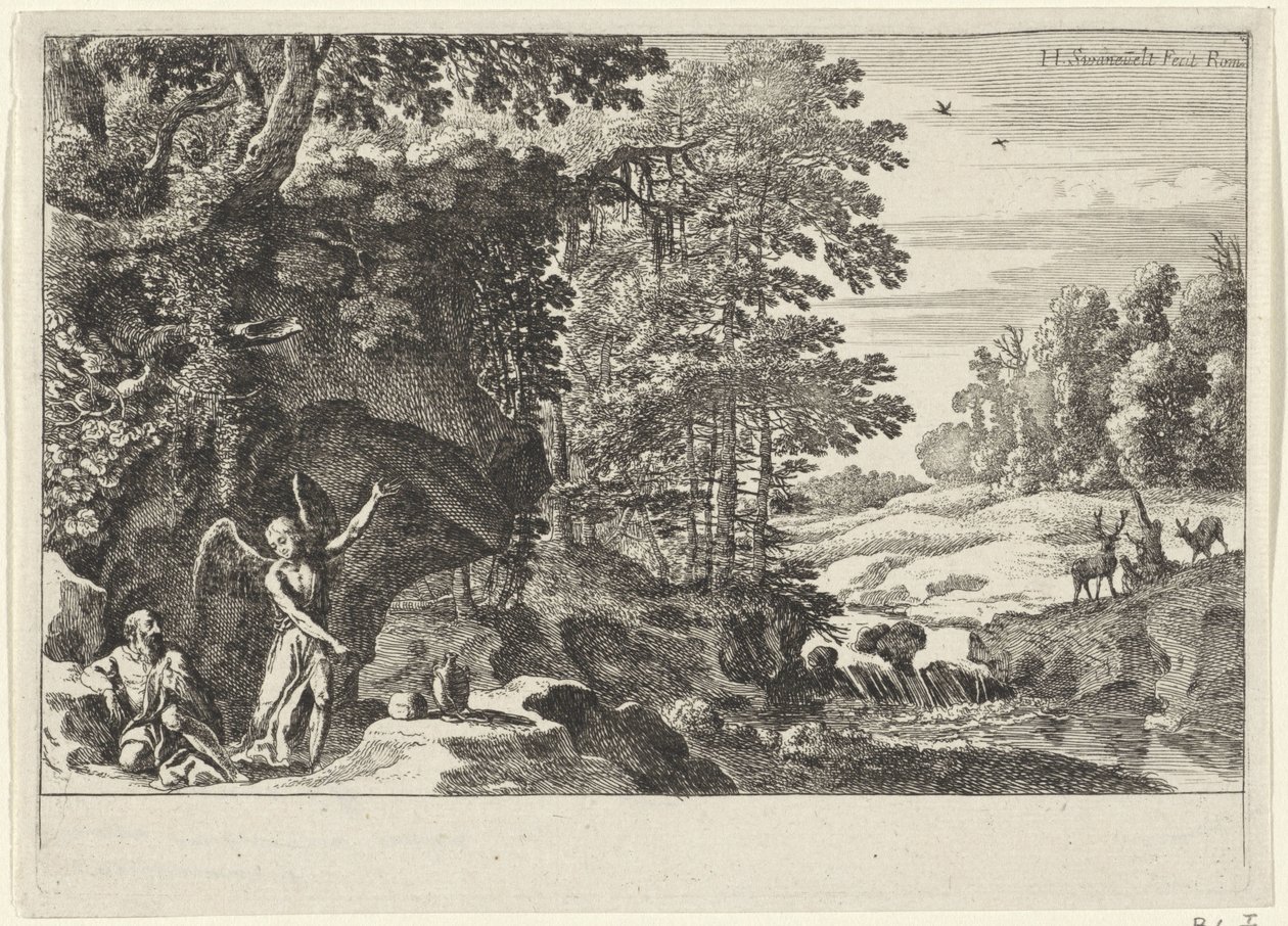Elia und der Engel von Herman van Swanevelt
