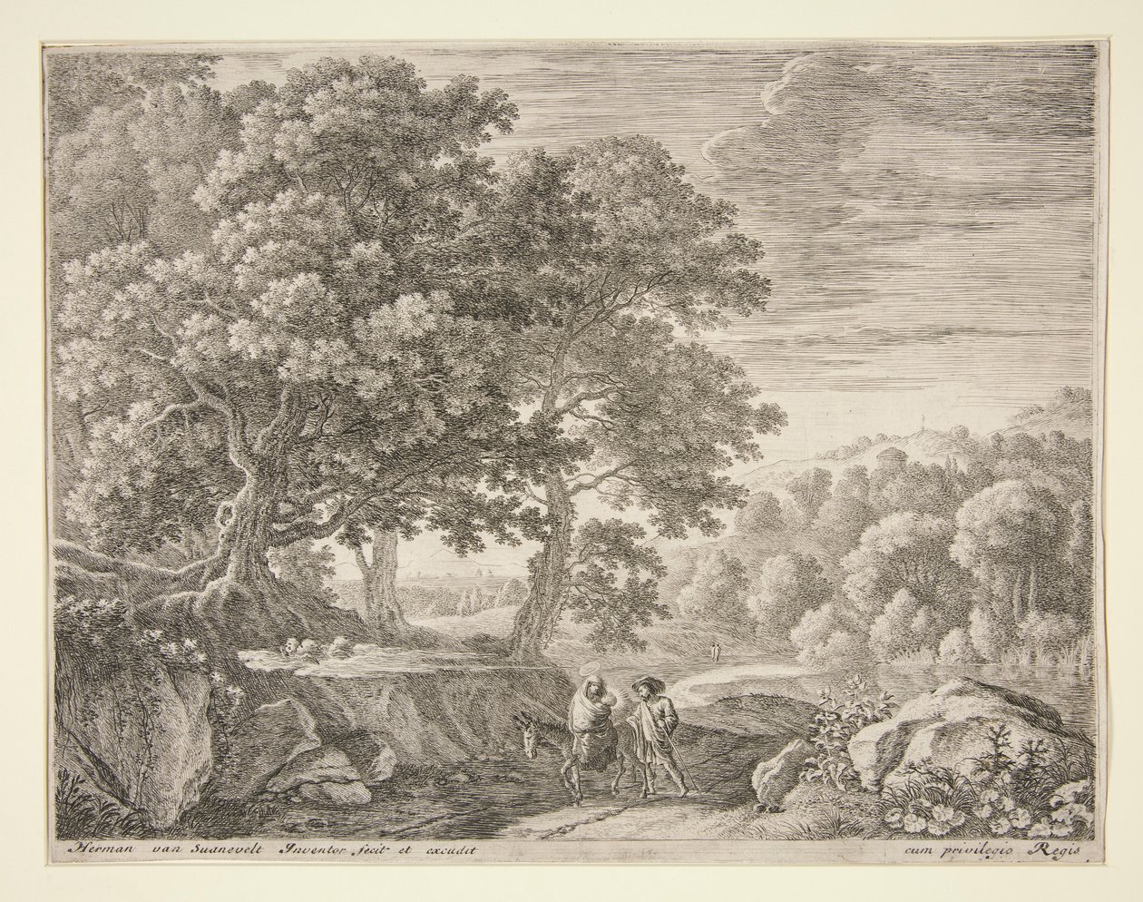 Die kleinen Engel auf dem Hügel, aus der Serie Die Flucht nach Ägypten von Herman van Swanevelt