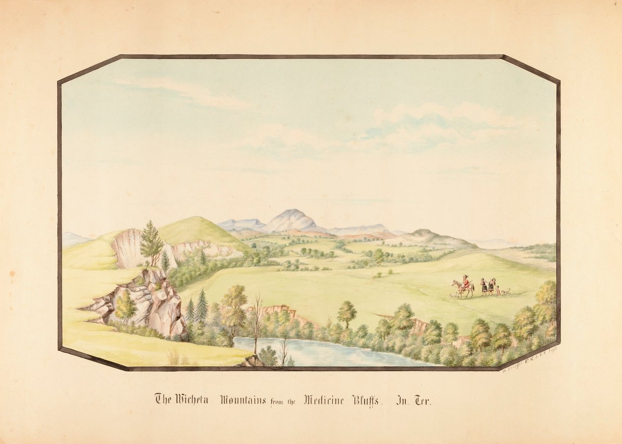 Die Wichita Mountains von Medicine Bluff, Indianergebiet von Hermann Stieffel