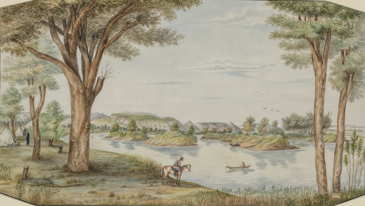 Der Yellowstone River in der Nähe von Ft. Keogh, Montana, ca. 1877-1881 von Hermann Stieffel