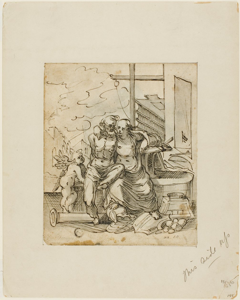 Venus in Vulkans Schmiede (recto); Geometrie (verso) von Hermann Weyer