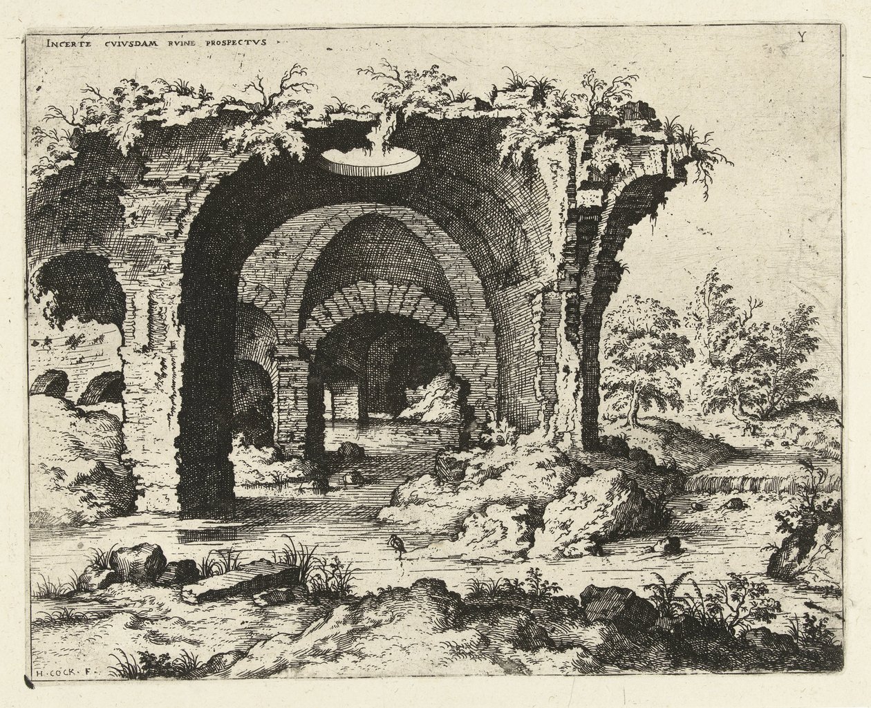 Ansicht einer Ruine in Rom von Hieronymus Cock