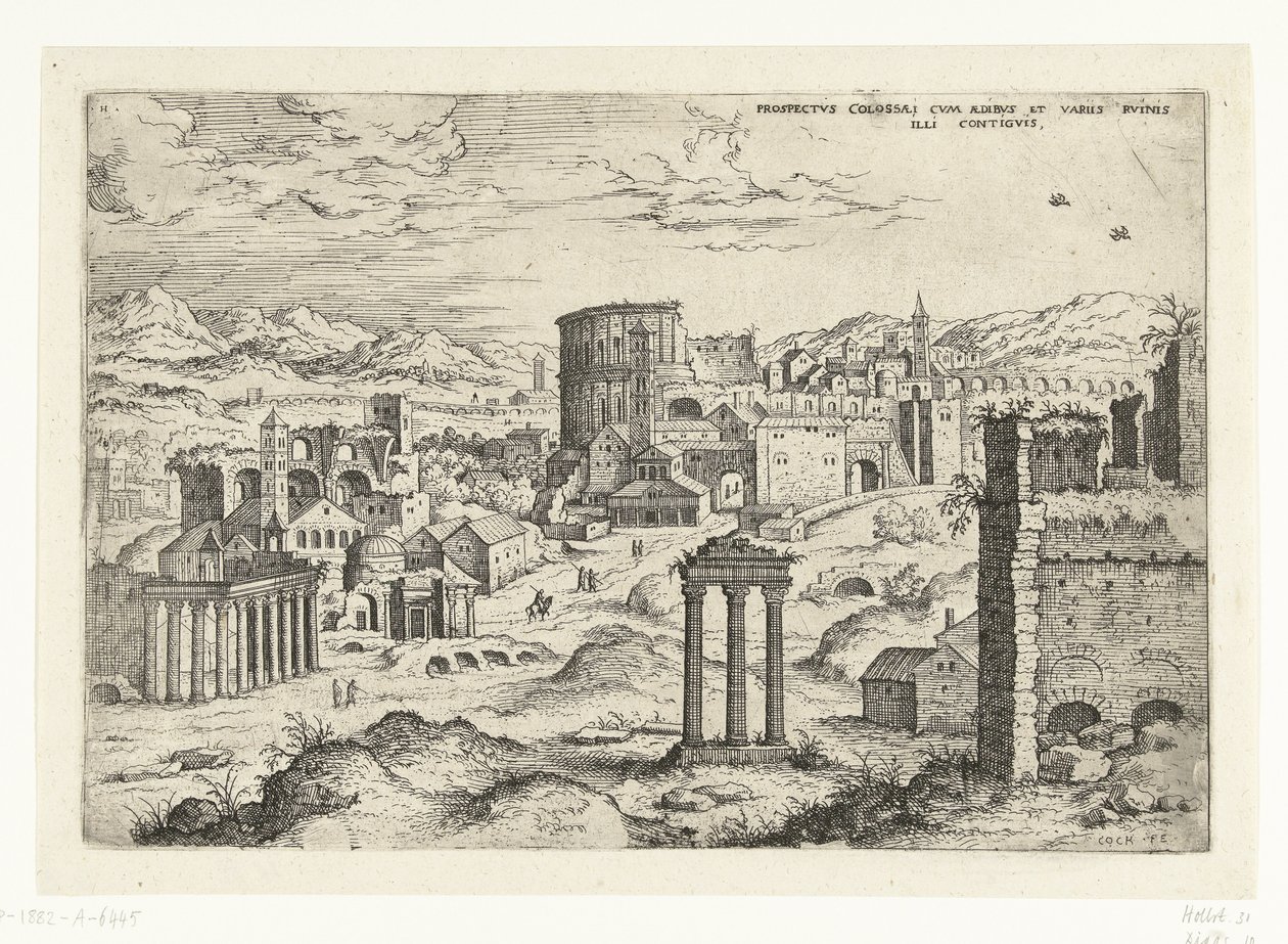 Ansicht des Forum Romanum von Hieronymus Cock