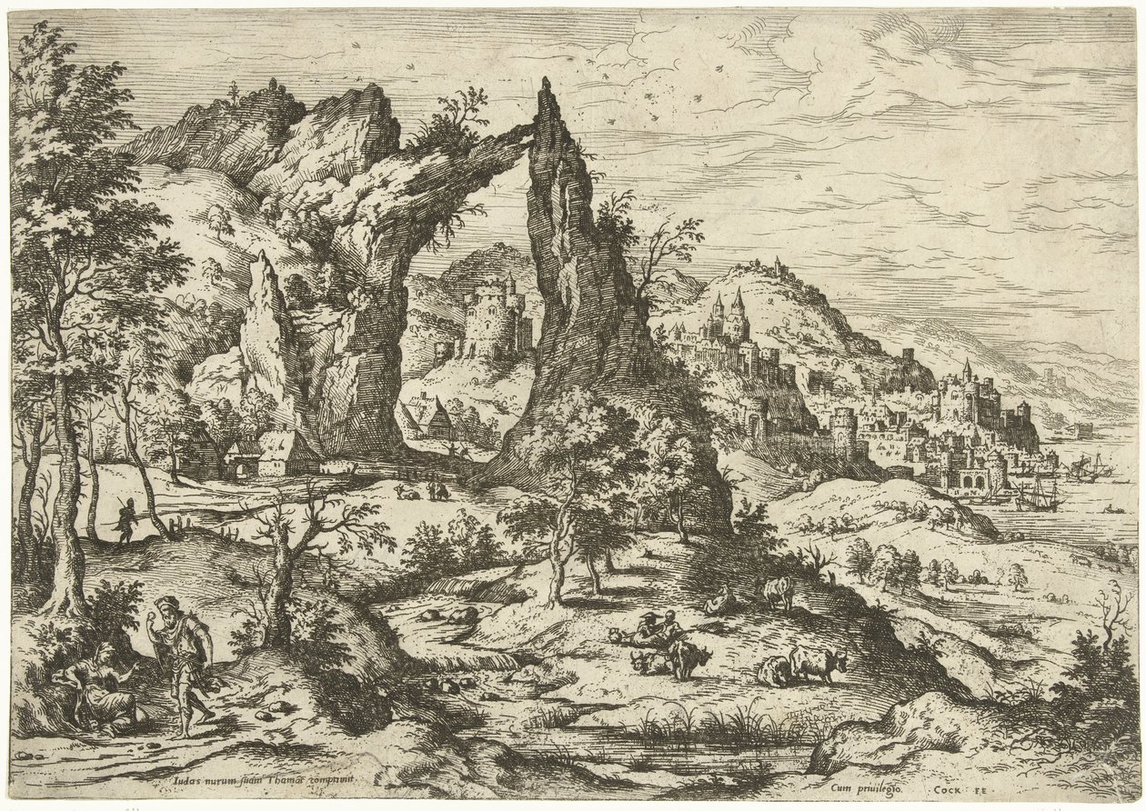 Juda und Tamar von Hieronymus Cock