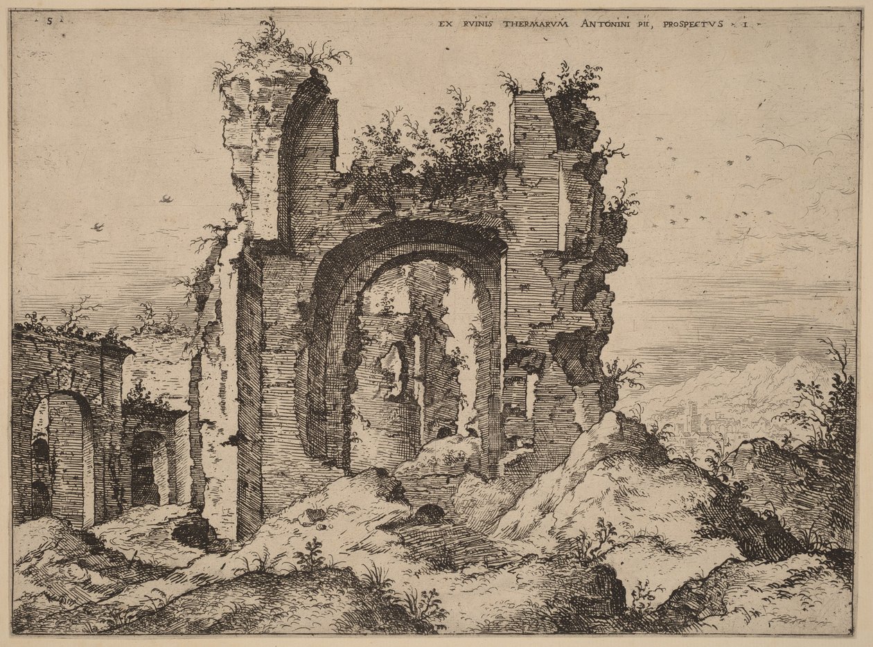 Ansicht der Caracalla-Thermen von Hieronymus Cock