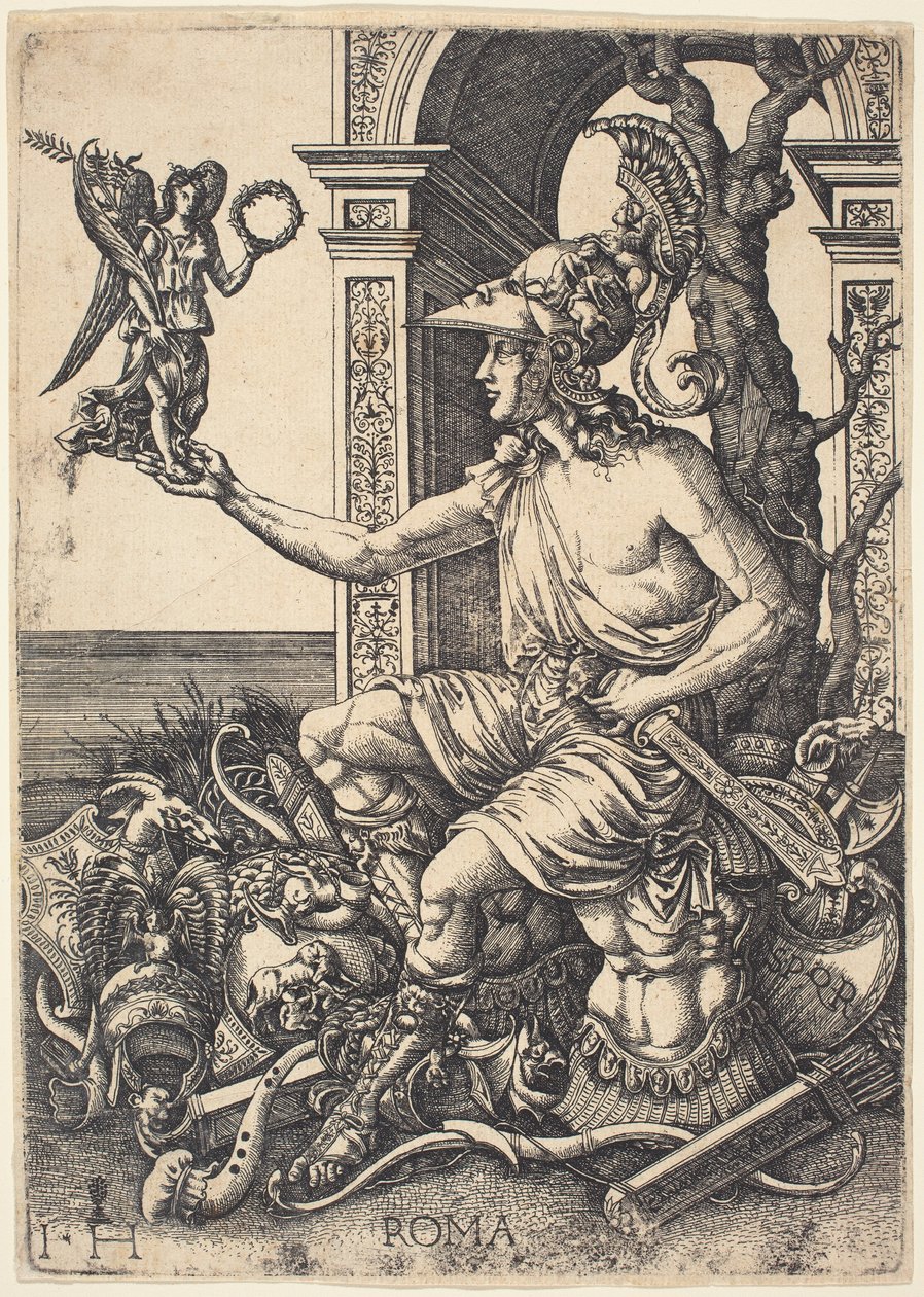 Personifikation von Rom von Hieronymus Hopfer after Giovanni Battista Palumba
