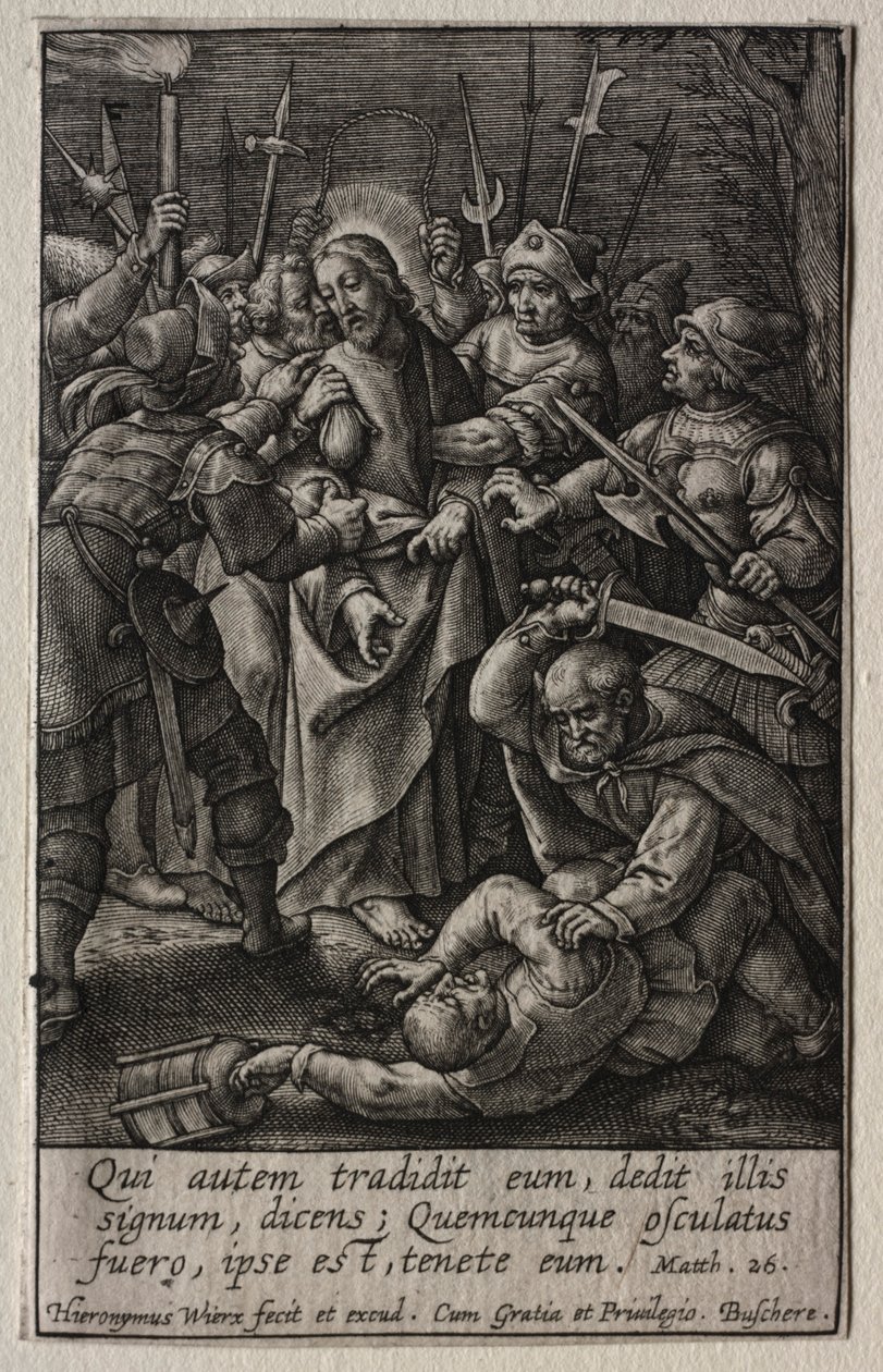Die Passion: Der Verrat Christi von Hieronymus or Jerome Wierix